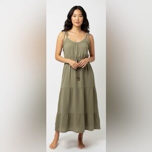 Lucky Brand Olive Green Maxi Dress